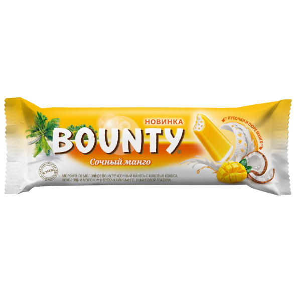 "BOUNTY" мороженое молочное сочный манго
